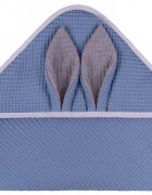 Infantilo Prosop de baie cu gluga Waffle Bunny 80x80 cm albastru inchis