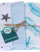 Infantilo Set 3 scutece din muselina albastrustelutepene