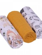 Infantilo Set 3 scutece din muselina galben mustar