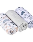 Infantilo Set 3 scutece din muselina poiana pastel