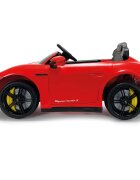 INJUSA Masina electrica pentru copii Porsche Taycan 12V 2 viteze frana electrica lumini Led radio USB telecomanda deschidere usi varsta 2 ani+