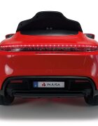 INJUSA Masina electrica pentru copii Porsche Taycan 12V 2 viteze frana electrica lumini Led radio USB telecomanda deschidere usi varsta 2 ani+
