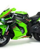 INJUSA Motocicleta electrica pentru copii 12V licentiat Kawasaki Ninja ZX-R10 Verde cu roti ajutatoare 3-6 ani