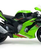 INJUSA Motocicleta electrica pentru copii 12V licentiat Kawasaki Ninja ZX-R10 Verde cu roti ajutatoare 3-6 ani