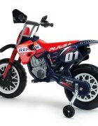 INJUSA Motocicleta electrica pentru copii 6V licentiat Repsol tip cross cu roti ajutatoare 3-6 ani