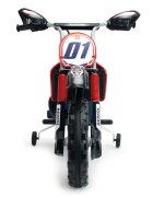 INJUSA Motocicleta electrica pentru copii 6V licentiat Repsol tip cross cu roti ajutatoare 3-6 ani