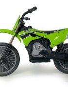 INJUSA Motocicleta electrica pentru copii Kawasaki KX85 Verde 12V cu licenta roti ajutatoare tip cross 3-5 ani