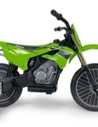 INJUSA Motocicleta electrica pentru copii Kawasaki KX85 Verde 12V cu licenta roti ajutatoare tip cross 3-5 ani