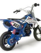 INJUSA Motocicleta electrica pentru copii X-Treme Blue Fighter 24V pentru orice tip de teren roti gonflabile 6 ani+
