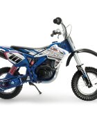 INJUSA Motocicleta electrica pentru copii X-Treme Blue Fighter 24V pentru orice tip de teren roti gonflabile 6 ani+