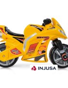 INJUSA Motocicleta pentru copii Moto Winner Galben cu roti mari si design sportiv 3 ani+
