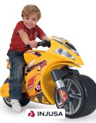INJUSA Motocicleta pentru copii Moto Winner Galben cu roti mari si design sportiv 3 ani+