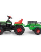 INJUSA Tractor electric cu remorca 6V cu sunete si lumini baterie si incarcator incluse 1 an+ Verde