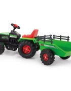 INJUSA Tractor electric cu remorca 6V cu sunete si lumini baterie si incarcator incluse 1 an+ Verde
