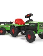 INJUSA Tractor electric cu remorca 6V cu sunete si lumini baterie si incarcator incluse 1 an+ Verde