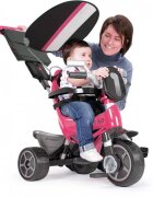 INJUSA Tricicleta evolutiva pentru copii Body Pink cu maner parental cadru din aluminiu suport picioare bara detasabila roti Eva cosulet geanta varsta 10 luni+