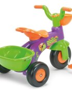 INJUSA Tricicleta pentru copii Dino Rider cu pedale inspirata din desenele cu dinozauri 1-3 ani cosulete pentru accesorii