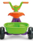 INJUSA Tricicleta pentru copii Dino Rider cu pedale inspirata din desenele cu dinozauri 1-3 ani cosulete pentru accesorii