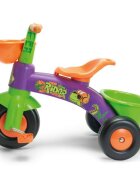 INJUSA Tricicleta pentru copii Dino Rider cu pedale inspirata din desenele cu dinozauri 1-3 ani cosulete pentru accesorii