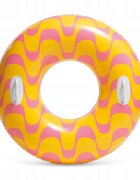 INTEX Colac gonflabil de inot cu manere 119 cm Zig Zag Pink
