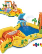 INTEX Loc de joaca 5 in 1 pentru copii Mini Aqua Park gonflabil acvatic pentru gradina dimensiune 249 x 191 x 109 cm