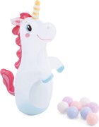 INTEX Loc de joaca acvatic gonflabil pentru copii Unicorn Castle cu tobogan integrat capacitate 234 L dimensiune 196 x 178 x 127 cm