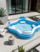 INTEX Piscina gonflabila de gradina cu 4 locuri si spatar din PVC dimensiune 229 x 229 x 66 cm volum 882 L