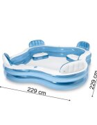 INTEX Piscina gonflabila de gradina cu 4 locuri si spatar din PVC dimensiune 229 x 229 x 66 cm volum 882 L