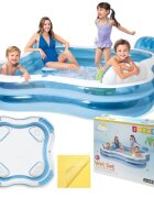 INTEX Piscina gonflabila de gradina cu 4 locuri si spatar din PVC dimensiune 229 x 229 x 66 cm volum 882 L