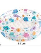 INTEX Piscina gonflabila pentru copii Marine Life 61 x 22 cm din PVC rezistent include petic de reparatie capacitate 28 L