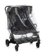 JANE Carucior pentru gemeni Twinside Coal pliere rapida cu o mana de la nastere pana la 22 kg cu huse pentru ploaie spatare independente suspensii conform cu EN 1888-22018+A12023
