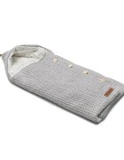 JANE Sac de iarna cu gluga Mims Plus Dim Grey pentru carucior si scoica auto 88x43 cm inchidere cu nasturi si fermoar