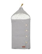 JANE Sac de iarna cu gluga Mims Plus Dim Grey pentru carucior si scoica auto 88x43 cm inchidere cu nasturi si fermoar