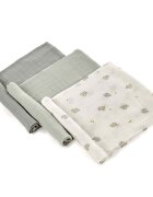 JANE Set 3 scutece Din muselina de bambus Hipoalergenice 80 x 80 cm Botanic