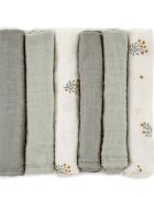 JANE Set 6 scutece din muselina de bambus 35x35 cm Botanic
