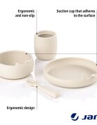 JANE Set complet de masa din silicon cu 4 piese BPA free Sand