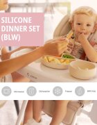 JANE Set de masa din silicon cu 2 piese BPA Free Pale