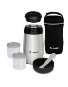JANE Termos din otel inoxidabil Black 1000 ml fara BPA cu gentuta din izopren