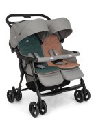 JOIE Carucior de gemeni Aire Twin Pebble cu suspensii reglabil cadru din aluminiu saltelute reversibile