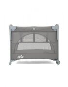JOIE Patut pentru copii co-sleeper Kubbie Foggy Gray pliabil usita cu fermoar roti cu blocare laterala culisanta saltea si geanta de transport incluse