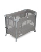 JOIE Patut pentru copii co-sleeper Kubbie Foggy Gray pliabil usita cu fermoar roti cu blocare laterala culisanta saltea si geanta de transport incluse