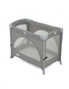 JOIE Patut pentru copii co-sleeper Kubbie Foggy Gray pliabil usita cu fermoar roti cu blocare laterala culisanta saltea si geanta de transport incluse