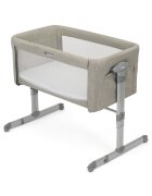 JOIE Patut pliant 2 in 1 Roomie Glide Almond cu panou lateral glisant ajustabil pe inaltime roti cu sistem de blocare cadru aluminiu