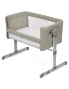 JOIE Patut pliant 2 in 1 Roomie Glide Almond cu panou lateral glisant ajustabil pe inaltime roti cu sistem de blocare cadru aluminiu