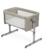 JOIE Patut pliant 2 in 1 Roomie Glide Almond cu panou lateral glisant ajustabil pe inaltime roti cu sistem de blocare cadru aluminiu
