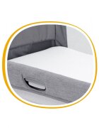 JOIE Patut pliant 2 in 1 Roomie Gray Flannel cu un nivel laterala culisanta si roti cu blocare