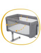 JOIE Patut pliant 2 in 1 Roomie Gray Flannel cu un nivel laterala culisanta si roti cu blocare