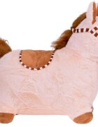 Jokomisiada Calut gonflabil de sarit pentru copii brown realizat din cauciuc imbracat in plus pufos cu pompa de picior inclusa dimensiune 61 x 17 x 52 cm