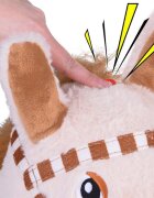 Jokomisiada Calut gonflabil de sarit pentru copii brown realizat din cauciuc imbracat in plus pufos cu pompa de picior inclusa dimensiune 61 x 17 x 52 cm