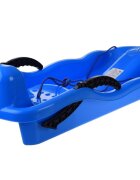 Jokomisiada Sanie din plastic pentru copii albastra din plastic cu frana dublu-laterala si sfoara pentru tractiune si ghidare